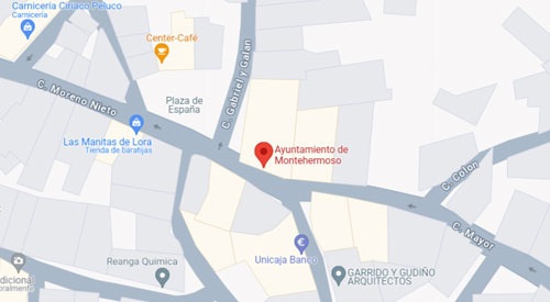 mapa Registro Civil Juzgado de Paz de Montehermoso